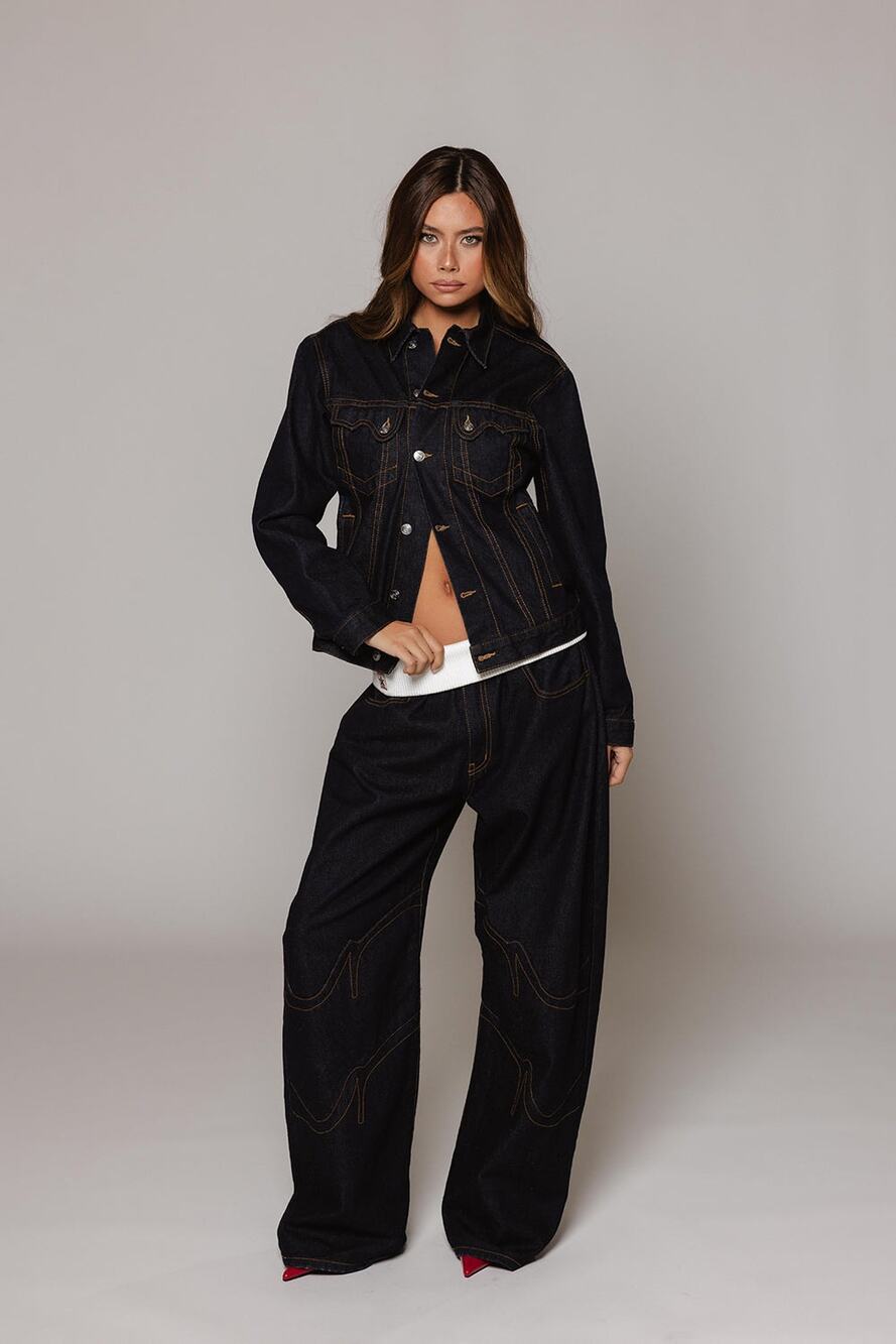 Revice Womens Y2K Wide Leg Baggy Vice Jeans XS Super Low Rise Grunge Streetwear